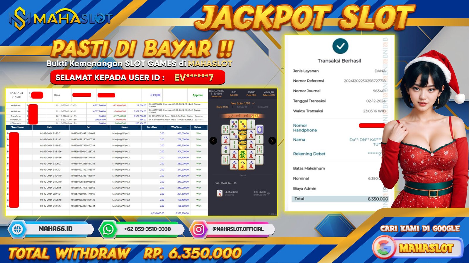 MAHASLOT JACKPOT SLOT GAMES MAHJONG WAYS 2 Rp. 6.350.000,- LUNAS